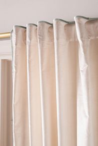 Slide View: 2: Adelina Piped Velvet Woven Curtain