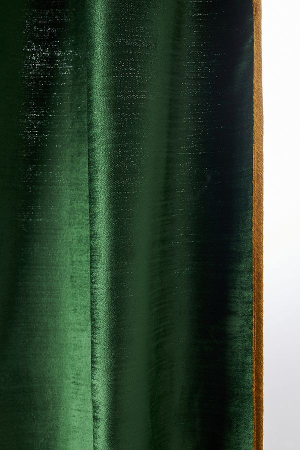 Slide View: 2: Adelina Piped Velvet Woven Curtain