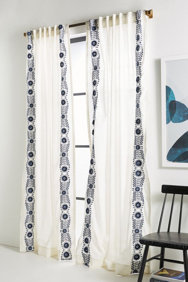 Embroidered Petunia Curtain Anthropologie