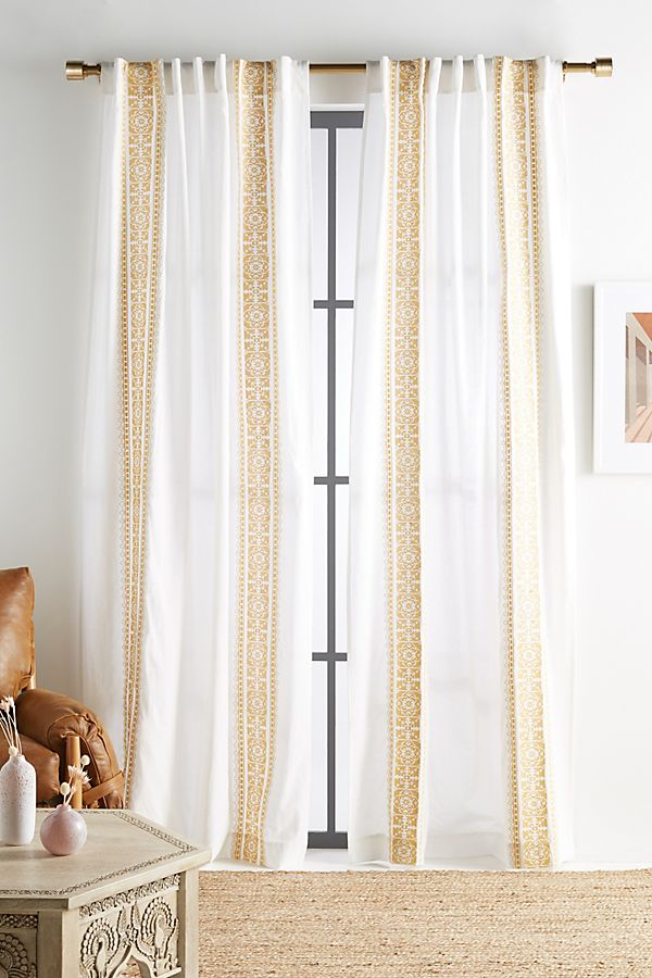 Slide View: 1: Camilla Embroidered Curtain