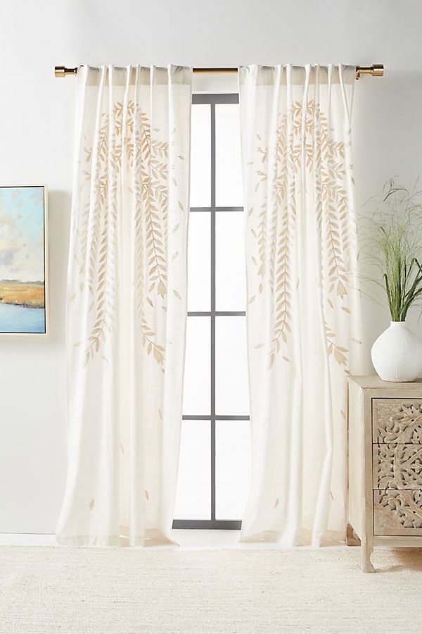 Slide View: 1: Embroidered Reme Curtain