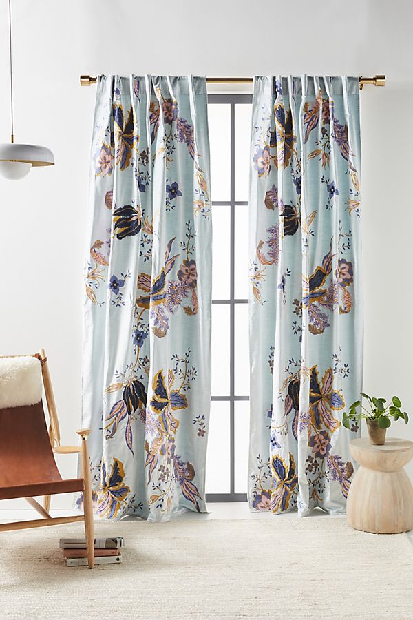 Slide View: 1: Embroidered Velvet Elan Curtain