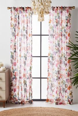 Red Patterned Printed Curtains Anthropologie