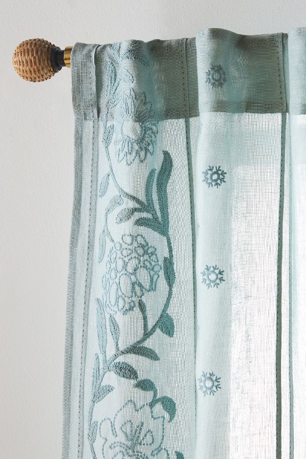 Slide View: 3: Embroidered Manette Curtain