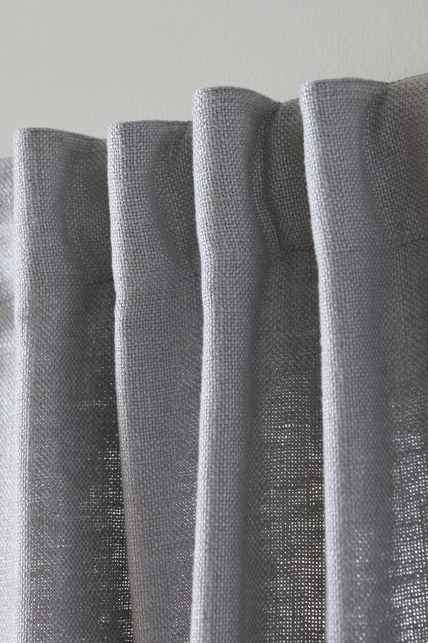 Slide View: 2: Luxe Linen Blend Woven Curtain