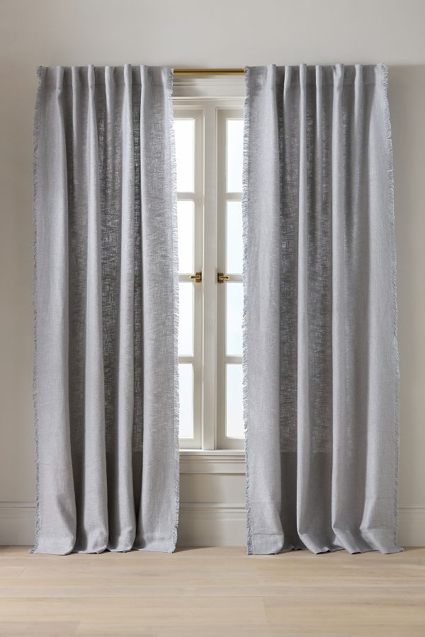 Slide View: 1: Luxe Linen Blend Woven Curtain