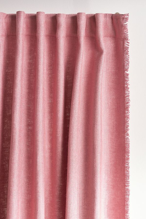 Slide View: 2: Luxe Linen Blend Woven Curtain