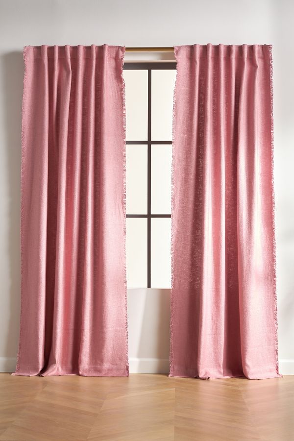 Slide View: 1: Luxe Linen Blend Woven Curtain