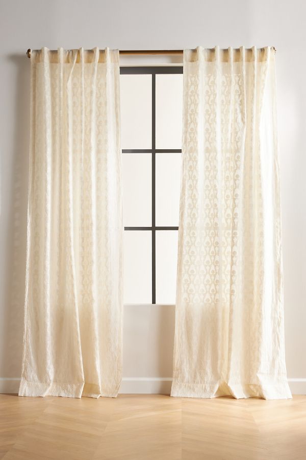 Slide View: 1: Bohana Sheer Woven Cotton Curtain