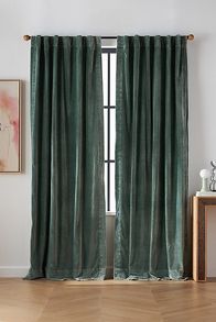 Slide View: 1: Trova Washed Velvet Curtain