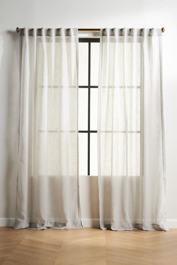 Slide View: 1: Lena Sheer Woven Curtain