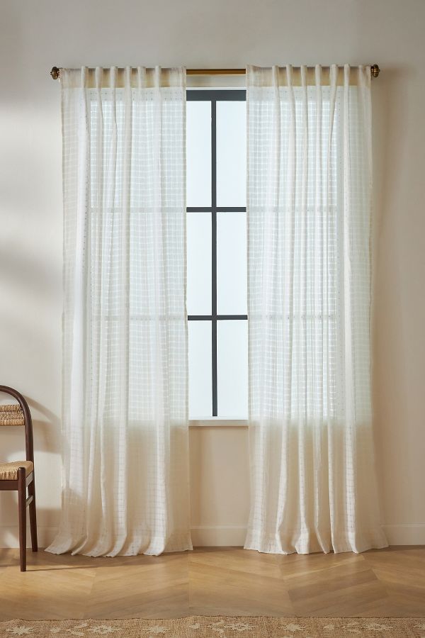 Slide View: 1: Sheer Grid Curtain