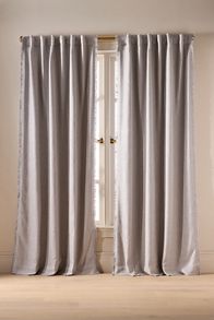 Slide View: 1: Luxe Linen Blend Blackout Curtain