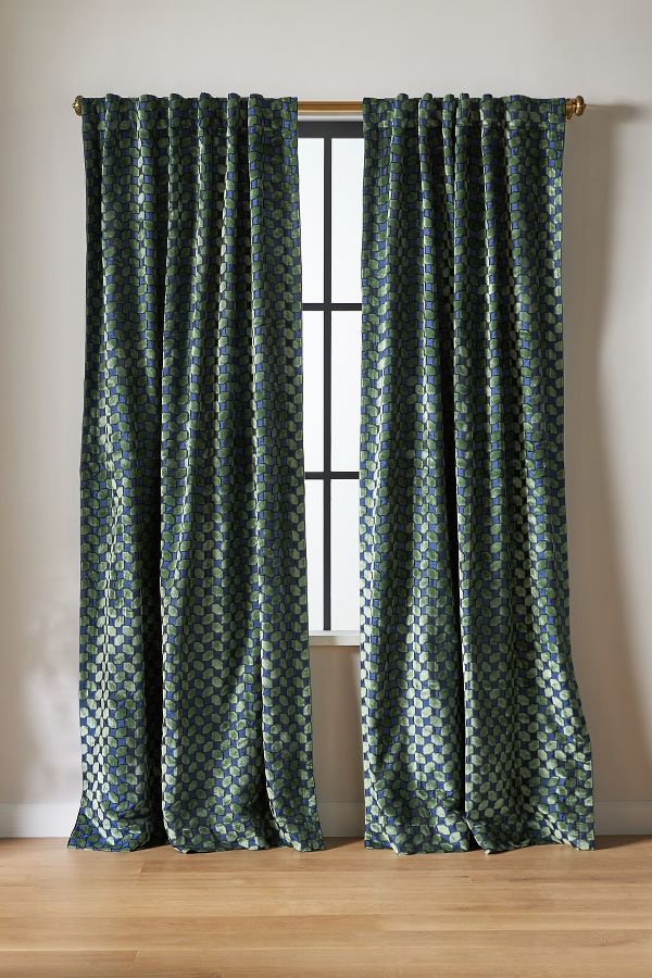 Slide View: 1: Gracen Velvet Woven Curtain