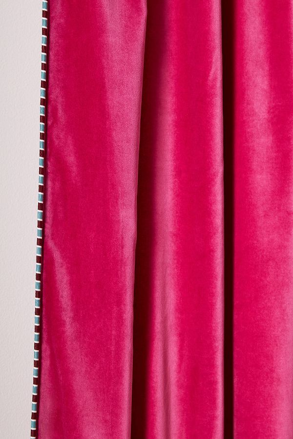 Slide View: 2: Milo Piped Velvet Curtain