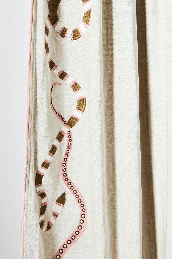 Slide View: 2: Marwa Embroidered Snakes Curtain