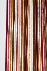 Slide View: 2: Striped Velvet Woven Curtain