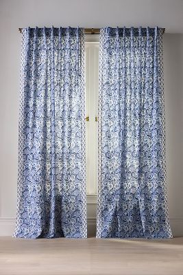 Cotton Woven Cottage Floral Curtain