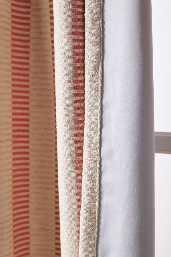 Slide View: 3: Pieced Stripe Blackout Curtain