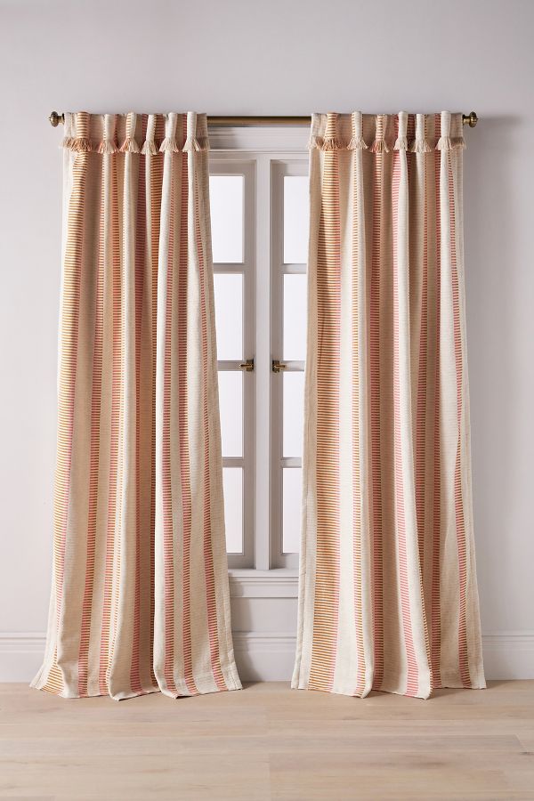 Slide View: 1: Pieced Stripe Blackout Curtain