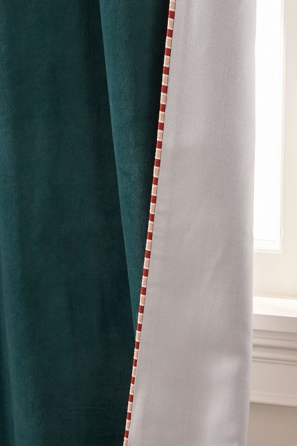 Slide View: 4: Milo Velvet Blackout Piped Curtain