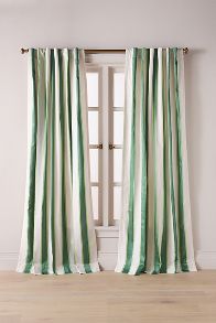 Slide View: 1: Woven Rugby Stripe Curtain