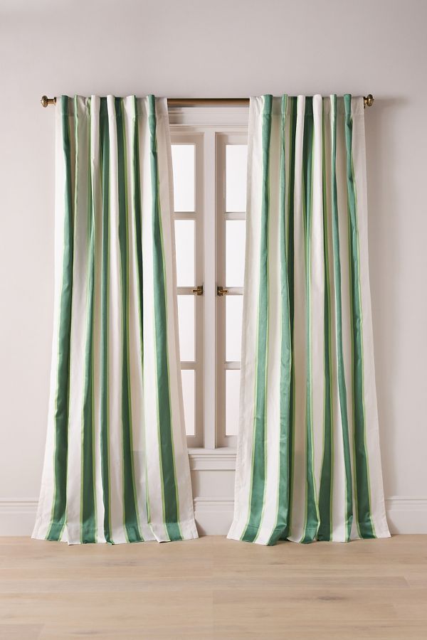 Slide View: 1: Woven Rugby Stripe Curtain