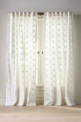 Lotte Cotton Embroidered Daisy Curtain