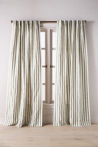 Slide View: 2: Costanza Woven Stripe Cotton Curtain