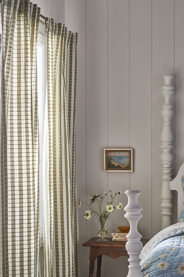 Slide View: 1: Costanza Woven Stripe Cotton Curtain