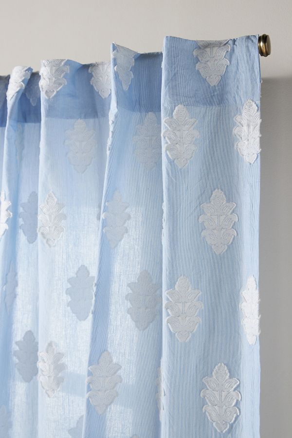 Slide View: 2: Azia Cotton Clipped Jacquard Curtain