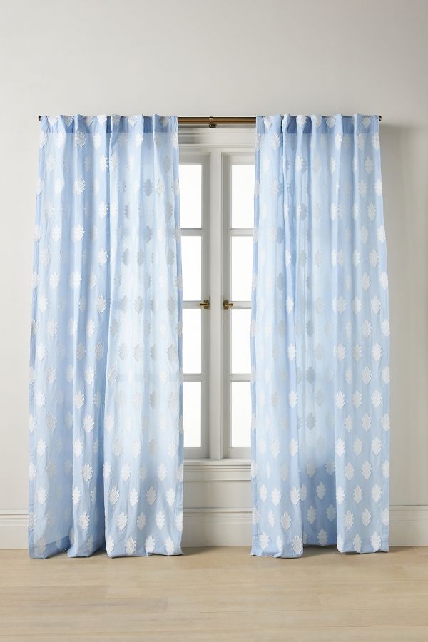 Slide View: 1: Azia Cotton Clipped Jacquard Curtain