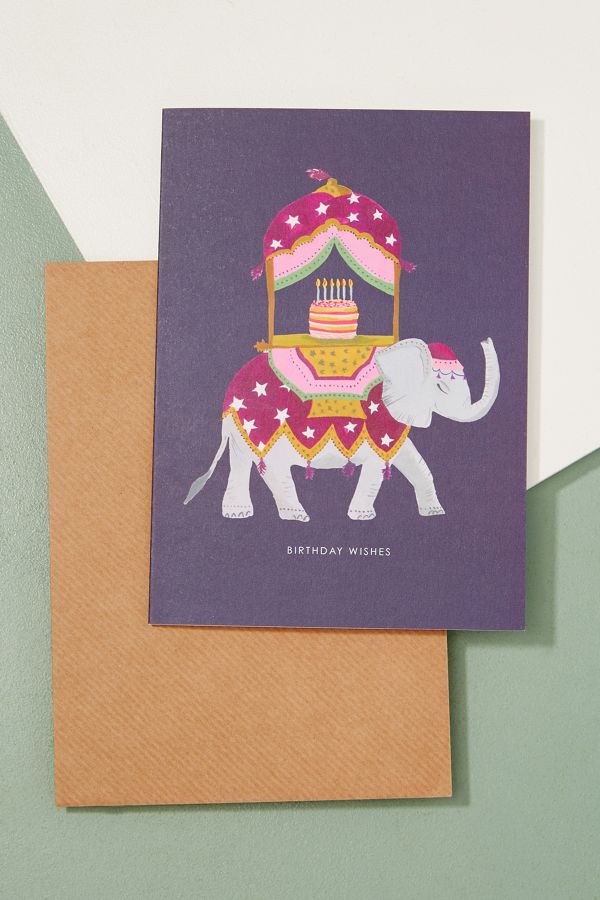 Carte D Anniversaire Motif Elephant Indien Anthropologie Fr