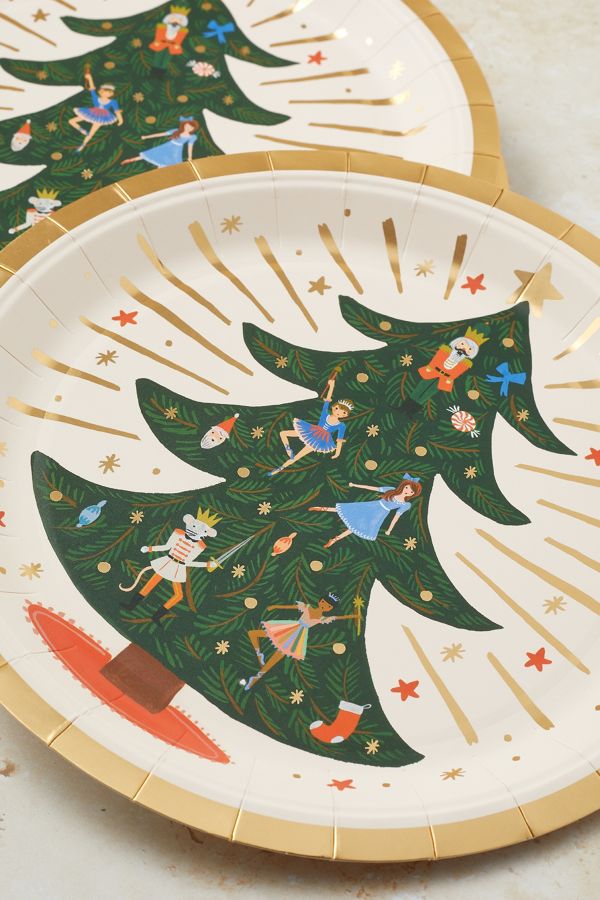 Rifle Paper Co. Christmas Tree Paper Plates Anthropologie UK