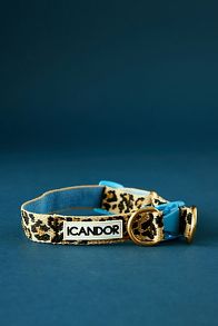 Slide View: 1: iCANDOR Leopard Print Gentle Dual-Ring Dog Collar