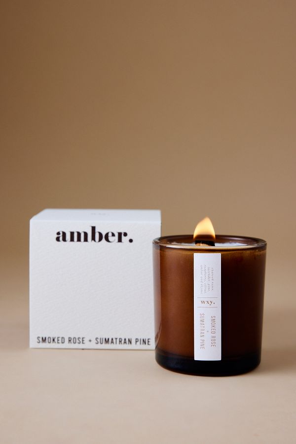 Slide View: 1: wxy. Amber. Smoked Rose & Sumatran Pine Glass Candle