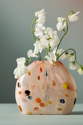 Handmade Speckled Art Glass Vase