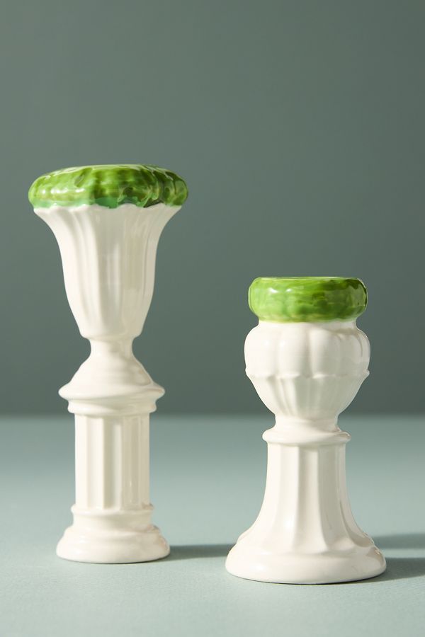 Slide View: 1: Topiary Stoneware Candleholder