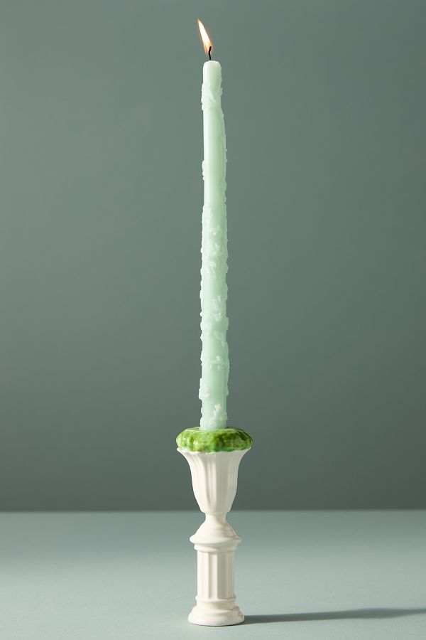 Slide View: 2: Topiary Stoneware Candleholder