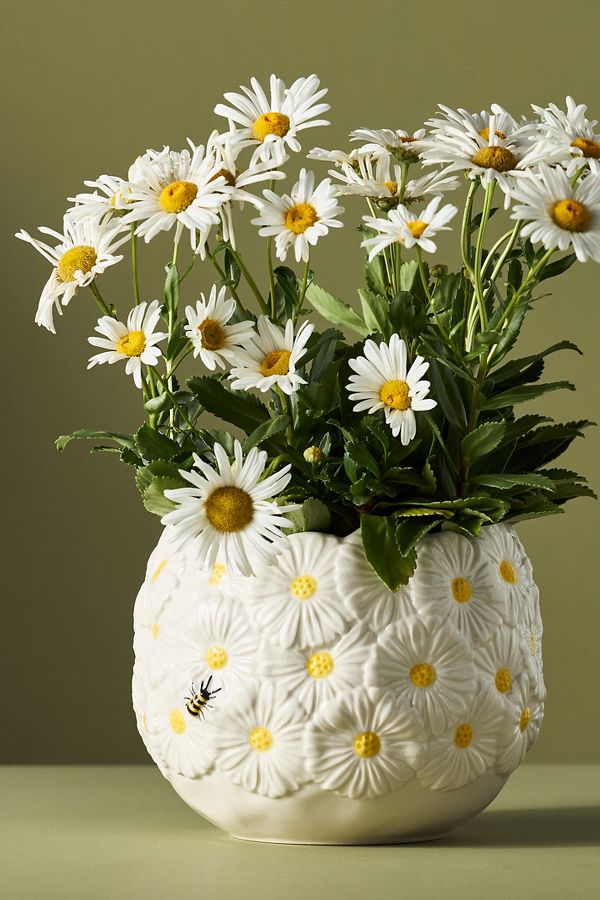 Slide View: 1: Foster Floral Stoneware Pot