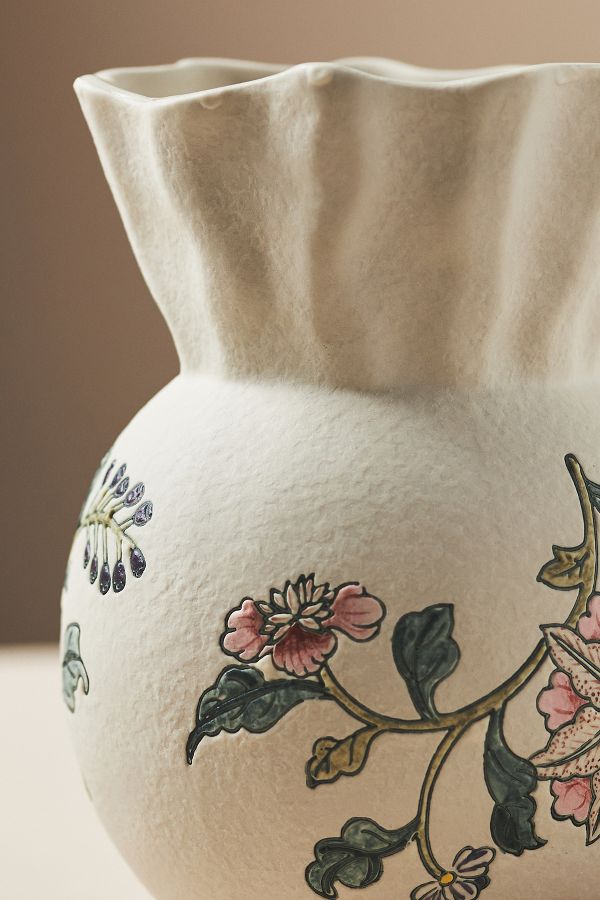 Slide View: 4: Mio Handpainted Stoneware Vase