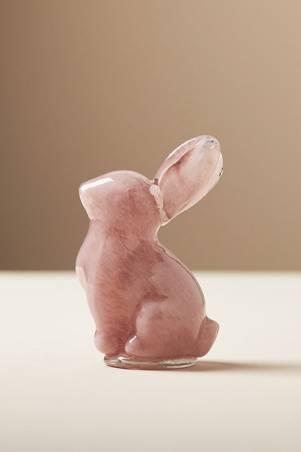 Slide View: 2: Glass Art Bunny Decorative Object