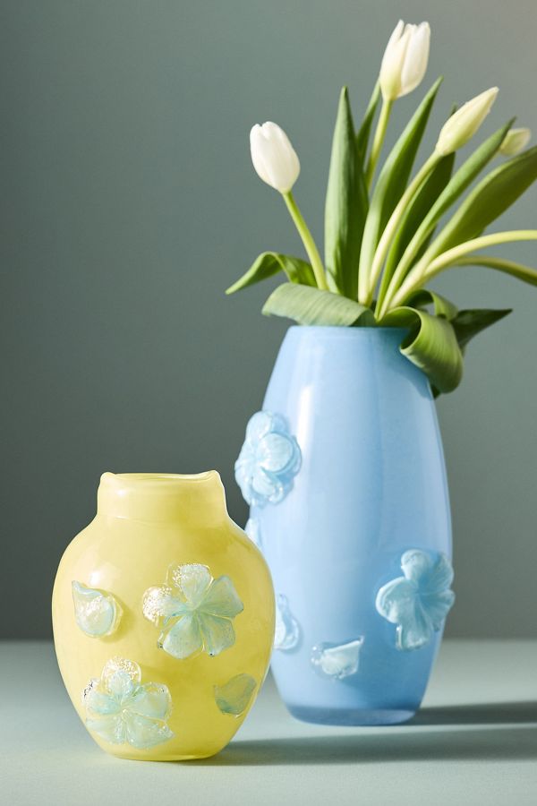 Slide View: 2: Nora Handmade Floral Glass Vase