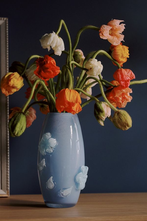 Slide View: 1: Nora Handmade Floral Glass Vase