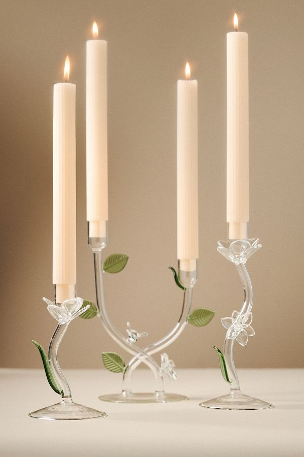 Slide View: 2: Ivie Glass Candle Holder