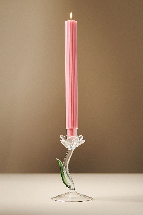 Slide View: 1: Ivie Glass Candle Holder