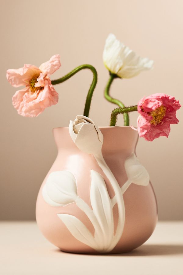 Slide View: 1: Tulip Stoneware Vase