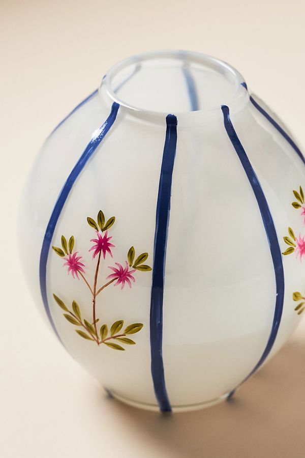 Slide View: 2: Joanne Floral Glass Vase