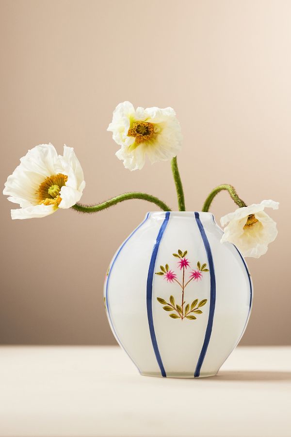 Slide View: 1: Joanne Floral Glass Vase