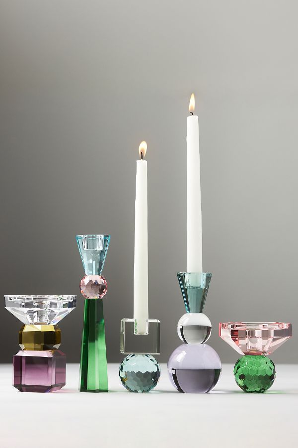 Slide View: 4: Cut Glass Candle Holder